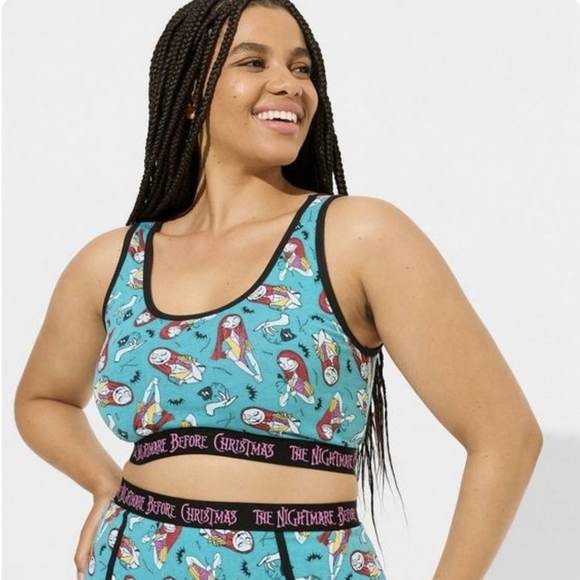 Disney Nightmare Before Christmas Sally Cotton Scoop Neck Bralette 4x - Picture 9 of 10